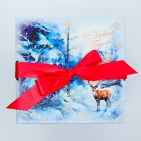 Новый год. Подарочная коробка Новогодняя Коробка крышка-дно "Мечта" с атласной лентой 17 х 17 х 17 см. Новый год. Подарочная коробка Новогодняя Коробка крышка-дно "Мечта" с атласной лентой 17 х 17 х 17 см.