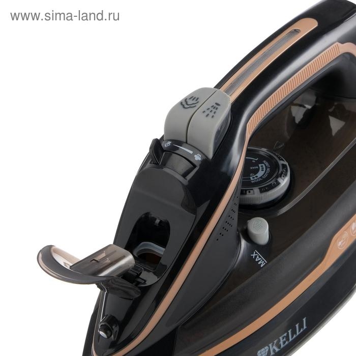 Утюг KELLI KL-1645, 2600 Вт, керамическая подошва, беспроводной, 320 мл, черный Утюг KELLI KL-1645, 2600 Вт, керамическая подошва, беспроводной, 320 мл, черный