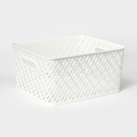 Корзина для хранения &laquo;Плетёнка&raquo;, 35&times;29&times;17,5 см, цвет белый