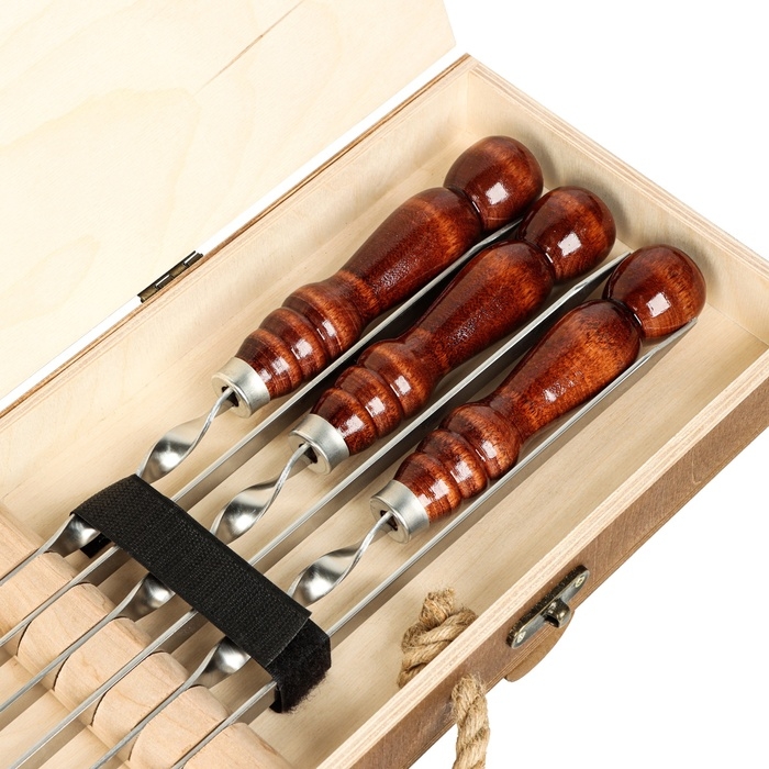 Набор с шампурами подарочный №1 в кейсе Набор с шампурами подарочный №1 в кейсе