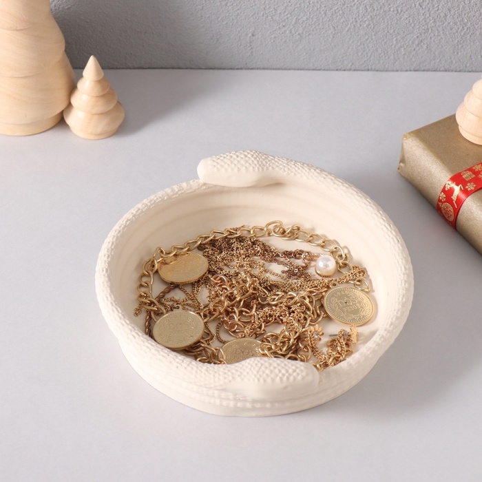 Предмет интерьера Предмет интерьера "Змея" чаша 4*15*13 см белый