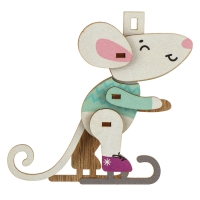 Ёлочная игрушка - подвеска деревянная сборная «Новый год! Мышонок» Ёлочная игрушка - подвеска деревянная сборная «Новый год! Мышонок»