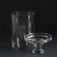 Подсвечник стекло на 1 свечу "Цилиндр широкий" прозрачный d=2 см и d=8 см 11х11х16 см