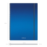 Тетрадь А4 на спирали, 80 листов в клетку, ErichKrause Ice Metallic, пластиковая обложка, на резинке, блок офсет 100% белизна, МИКС