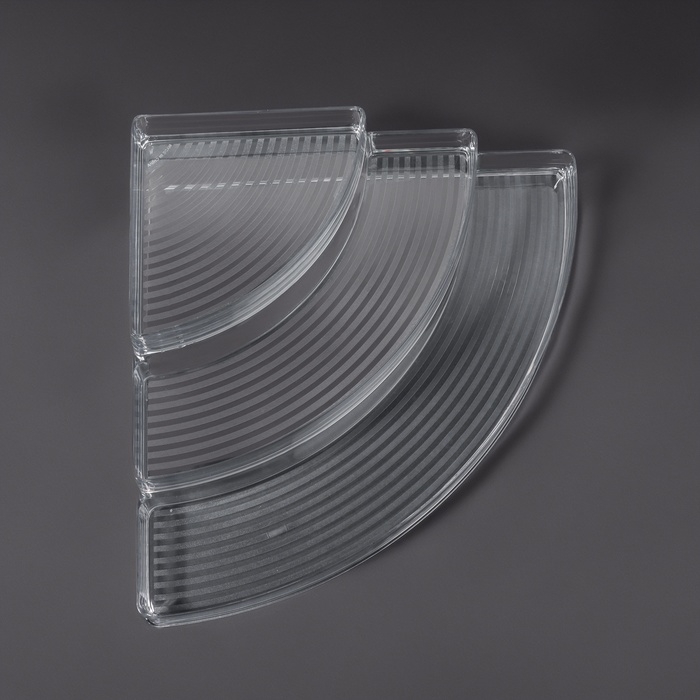 Органайзер для хранения, 3 секции, 26 &times; 26 &times; 10 см, цвет прозрачный