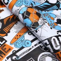 Бумага упаковочная глянцевая Футбол", 70 &times; 100 см,1 лист