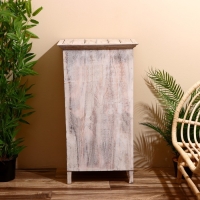 Тумба "Старый Бали" 50х30х90 см, дерево албезия, белый