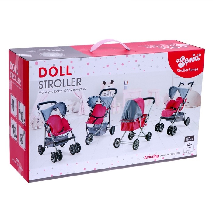 Коляска для кукол, металлический каркас, универсальная