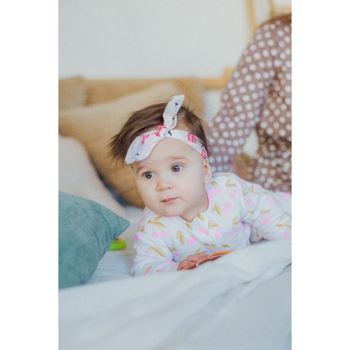 Повязка на голову для мамы и дочки &laquo;Набор для фотосессии: фламинго&raquo;, 2 шт., цв. белый, M&B