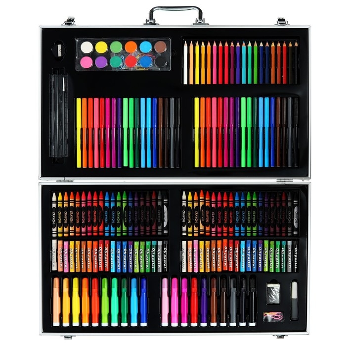 Набор для рисования в деревянной коробке, обтянутой пвх, большой Набор для рисования в деревянной коробке, обтянутой пвх, большой