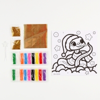 Сияющая фреска на новый год &laquo;Веселая Змейка&raquo;&raquo;, новогодний набор для творчества, символ года 2025