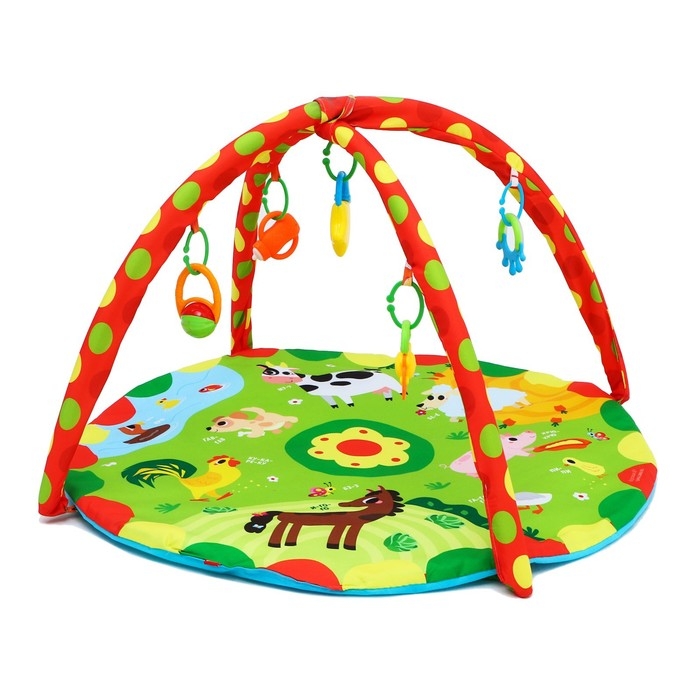 Развивающий коврик с дугами &laquo;Домашние зверята&raquo;, 85х85 см, Крошка Я