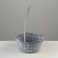 Набор корзин, 19х7,5х9,5/31 см, 22х9х11/34 см, 24х9х11,5/35 см, 3 шт, серые, бамбук Набор корзин, 19х7,5х9,5/31 см, 22х9х11/34 см, 24х9х11,5/35 см, 3 шт, серые, бамбук