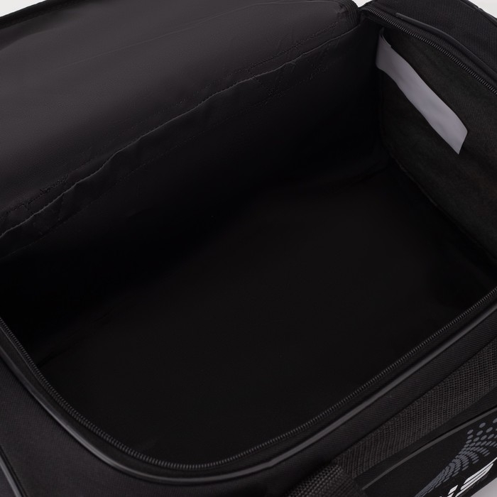 Сумка спортивная на молнии, 2 наружных кармана, длинный ремень, средний размер, цвет чёрный Сумка спортивная на молнии, 2 наружных кармана, длинный ремень, средний размер, цвет чёрный