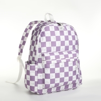Рюкзак молодёжный из текстиля, 4 кармана, цвет белый/сиреневый Рюкзак молодёжный из текстиля, 4 кармана, цвет белый/сиреневый