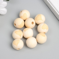 Бусина дерево для творчества "Круглая. Сердце" d=1,8 см набор 10 шт Бусина дерево для творчества "Круглая. Сердце" d=1,8 см набор 10 шт