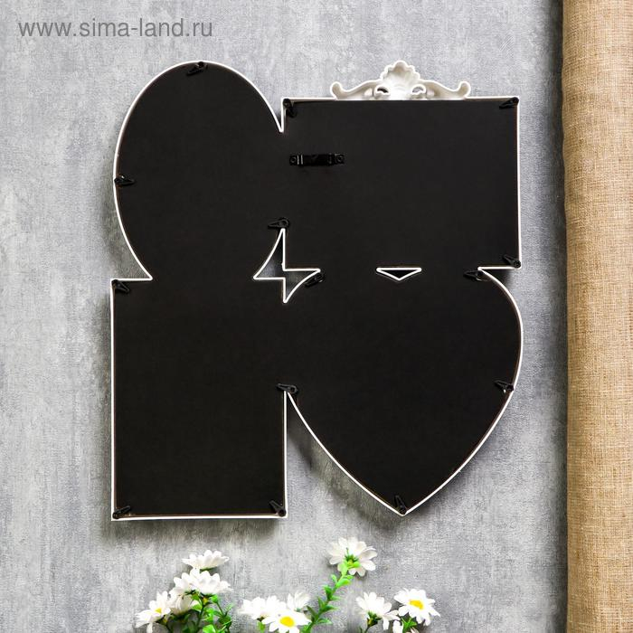 Фоторамка на 4 фото 10х15 см, 15х15 см Фоторамка на 4 фото 10х15 см, 15х15 см "Семейная" белая 30,5х34 см