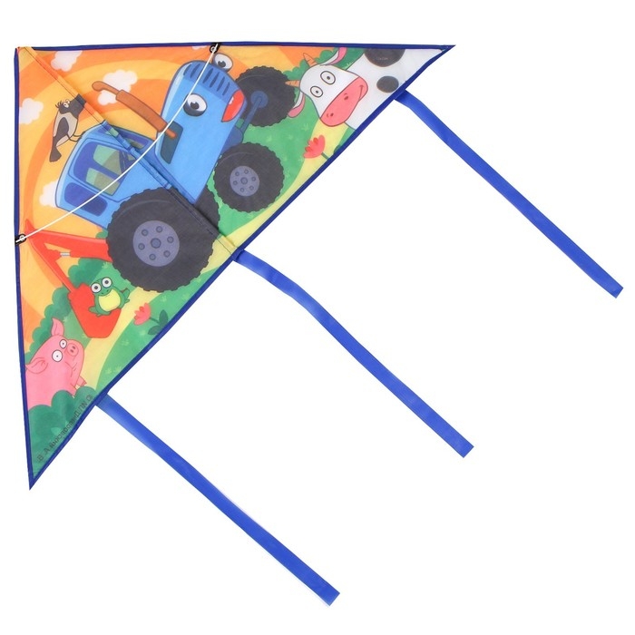 Воздушный змей &laquo;По полям&raquo;, Синий трактор, 50х80 см