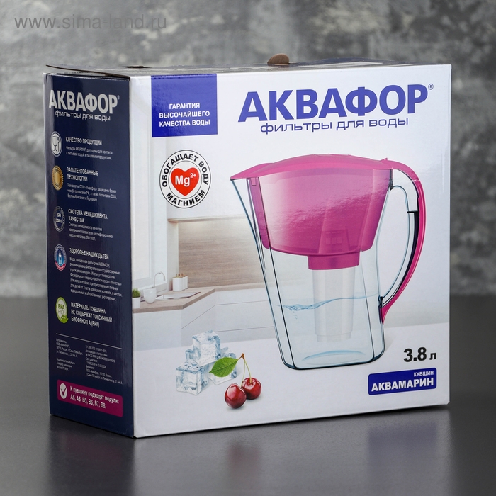 Фильтр-кувшин «аквафор-аквамарин», 3,8 л, цвет синий Фильтр-кувшин «аквафор-аквамарин», 3,8 л, цвет синий