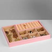 Подставка для украшений &laquo;Шкатулка&raquo; съёмная подставка,17&times;23&times;8,5 см, цвет розовый