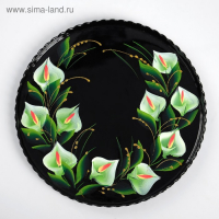 Набор для сока с подносом "Каллы" художественная роспись, 6 стаканов 1250/200 мл Набор для сока с подносом "Каллы" художественная роспись, 6 стаканов 1250/200 мл