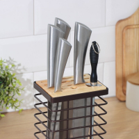 Подставка для ножей Доляна «Лофт», 13×10,5×23 см, цвет коричневый Подставка для ножей Доляна «Лофт», 13×10,5×23 см, цвет коричневый