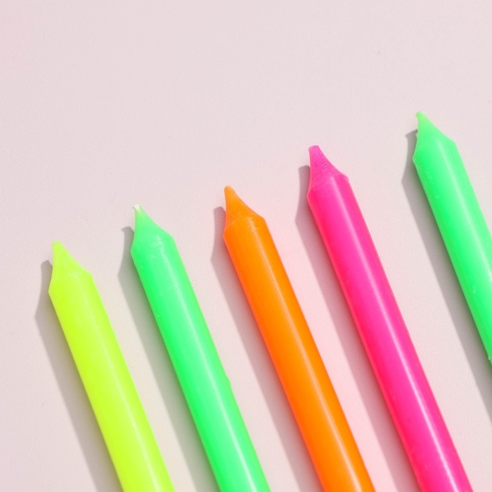 Свечи в торт "Красочные", 8 см, классические, набор 8 шт