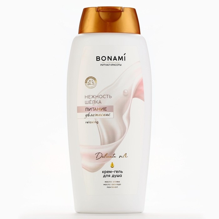 Гель для душа женский с пантенолом, 750 мл, аромат нежности шёлка, BONAMI Гель для душа женский с пантенолом, 750 мл, аромат нежности шёлка, BONAMI