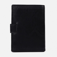 Портмоне мужское на кнопке, 3 в 1, для автодокументов, паспорта, карт, купюр, цвет чёрный Портмоне мужское на кнопке, 3 в 1, для автодокументов, паспорта, карт, купюр, цвет чёрный