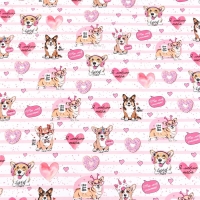 Бумага упаковочная глянцевая "Корги", 70 &times; 100 см,1 лист