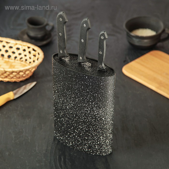 Подставка для ножей с наполнителем &laquo;Зефир&raquo;,16&times;7 см, цвет чёрный