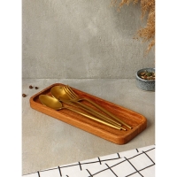 Подставка для столовых приборов и специй &laquo;Делия&raquo;, 28&times;11&times;2 см, дуб