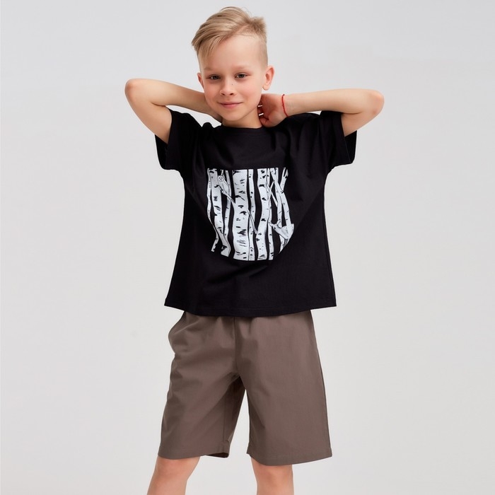 Футболка детская MINAKU «Берёза», цвет чёрный, рост 140 Футболка детская MINAKU «Берёза», цвет чёрный, рост 140