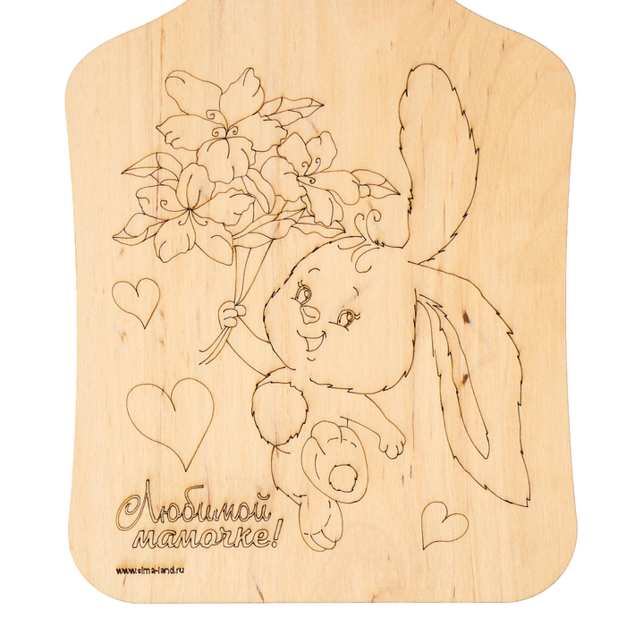 Доска для выжигания «Заяц с букетом» Доска для выжигания «Заяц с букетом»