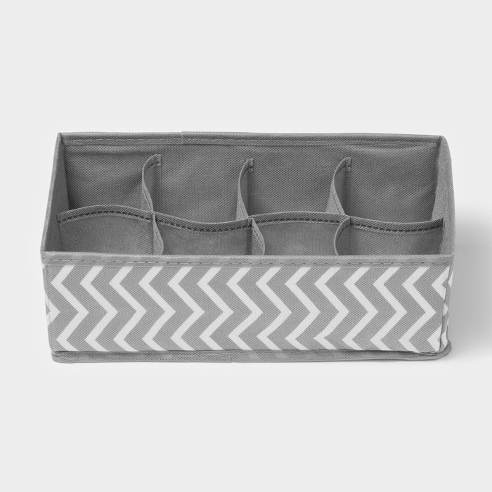 Органайзер для хранения белья «Симетро», 8 ячеек, 29×14×10 см, цвет серый Органайзер для хранения белья «Симетро», 8 ячеек, 29×14×10 см, цвет серый