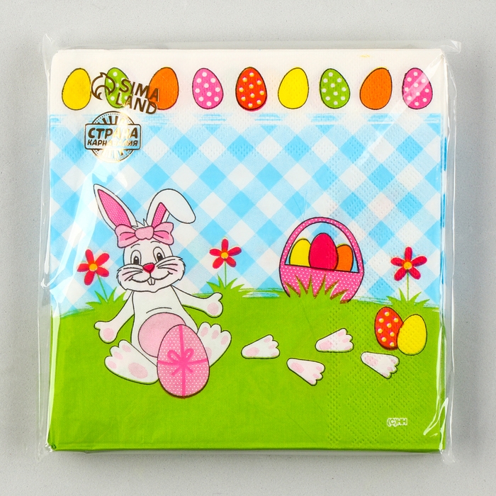 Салфетки бумажные «Белый кролик» с розовым бантиком, 33х33 см, набор 20 шт. Салфетки бумажные «Белый кролик» с розовым бантиком, 33х33 см, набор 20 шт.