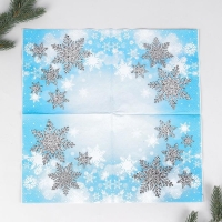 Салфетки бумажные &laquo;Снежинки&raquo;, 33х33 см, набор 12 шт.
