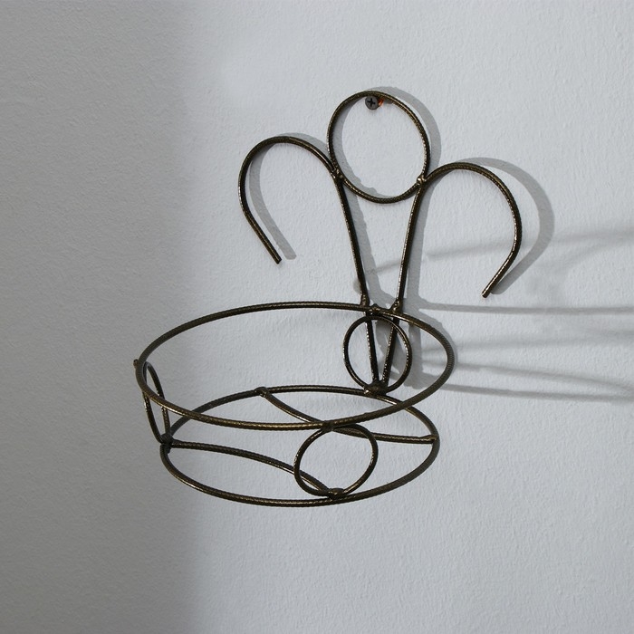 Подвес для кашпо, настенный, на 1 горшок, d = 15 см, бронзовый Подвес для кашпо, настенный, на 1 горшок, d = 15 см, бронзовый