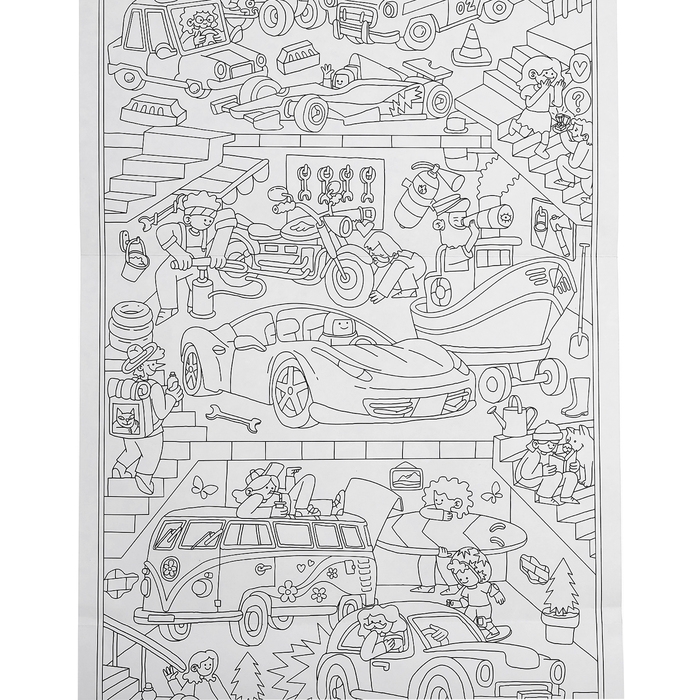 Самая длинная раскраска &laquo;Транспорт&raquo;, размер &mdash; 29,7 &times; 101 см