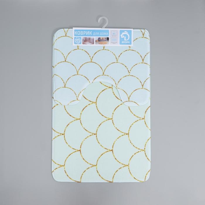 Набор ковриков для ванной и туалета Доляна &laquo;Чешуя&raquo;, 2 шт: 50&times;80, 40&times;50 см