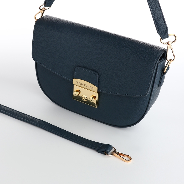 Сумка женская на клапане, TEXTURA, маленький размер, цвет синий Сумка женская на клапане, TEXTURA, маленький размер, цвет синий