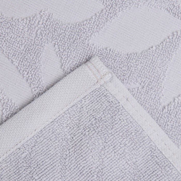 Полотенце махровое жаккардовое LoveLife Leaves 50х90 см, цвет светло-серый, 100% хл, 500 гр/м2