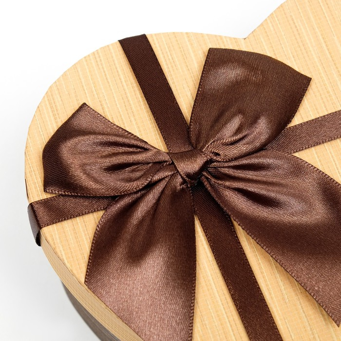 Набор коробок 3 в 1 &laquo;Сердце&raquo;, с бантом, коричневый, 22 х 20 х 9 - 16 х 14 х 6 см