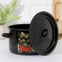 Кастрюля эмалированная, 2,9 л, цвет МИКС