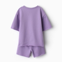 Костюм детский (футболка, шорты) MINAKU: Casual Collection цвет лиловый, рост 128 см Костюм детский (футболка, шорты) MINAKU: Casual Collection цвет лиловый, рост 128 см
