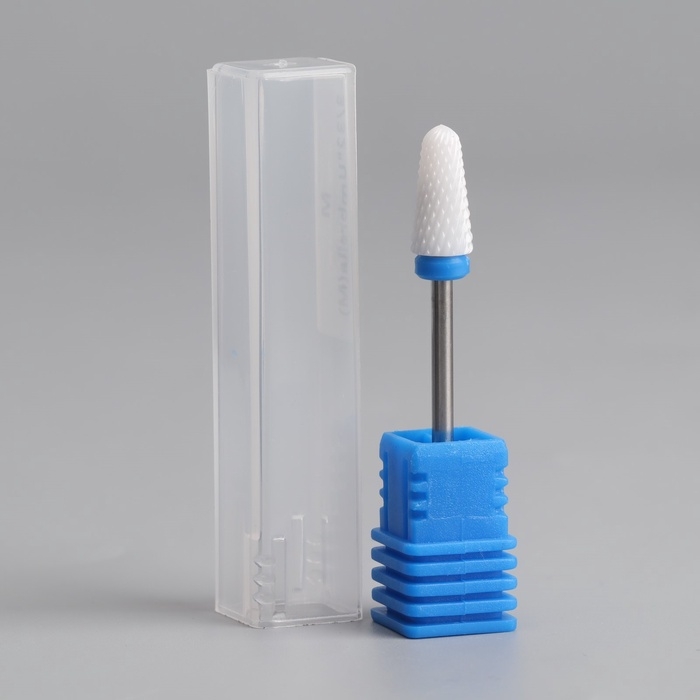 Фреза керамическая для маникюра «Конус», средняя нарезка, 6 × 13 мм, в пластиковом футляре, цвет белый Фреза керамическая для маникюра «Конус», средняя нарезка, 6 × 13 мм, в пластиковом футляре, цвет белый