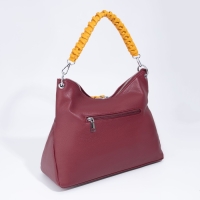 Сумка-мешок, отдел на молнии, 3 наружных кармана, длинный ремень, цвет бордовый/жёлтый Сумка-мешок, отдел на молнии, 3 наружных кармана, длинный ремень, цвет бордовый/жёлтый