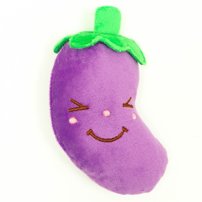 Игрушка для собак &laquo;Баклажан&raquo; с пищалкой, 11 см, фиолетовая