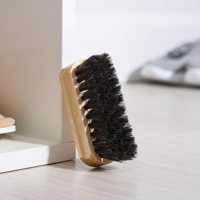 Щётка для обуви, 9×3,5 см, конский волос Щётка для обуви, 9×3,5 см, конский волос