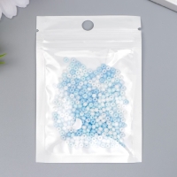 Бисер стекло 8/0 "Перламутр. Меланж голубой" 10 гр Бисер стекло 8/0 "Перламутр. Меланж голубой" 10 гр